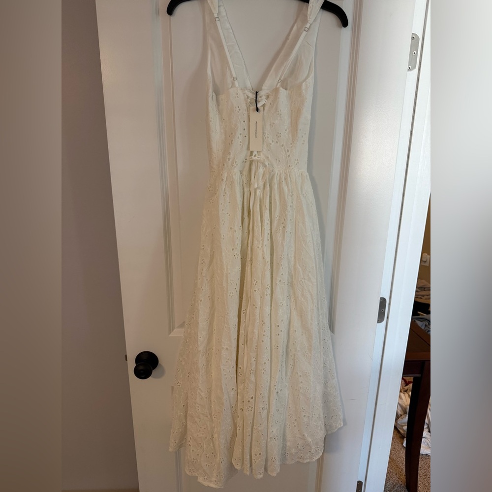 NWT Commense Cotton Embroidered Back Lace-Up Dress Sz XS - Picture 6 of 6